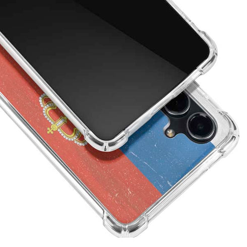 Serbia Flag Distressed Galaxy S23 FE Clear Case